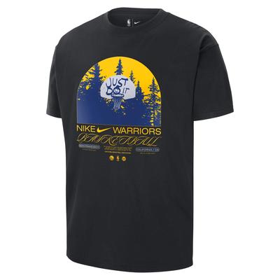 X NBA Golden State Warriors Printed Loose Breathable Knit Casual Short Sleeve T-Shirt Men Tops Black DR6297-010