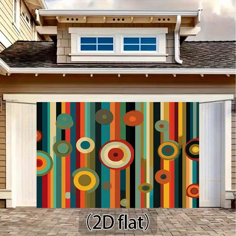 2D Mid-Century Geometric Tapestry for Retro Bedroom & Living Room