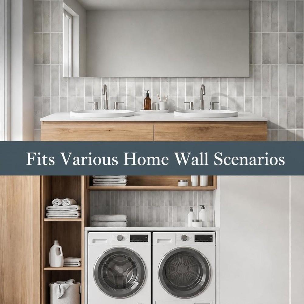 2PCS Vintage PVC Self Adhesive Tile Sticker Oil Proof Brick Print Wall Decal  For Bathroom