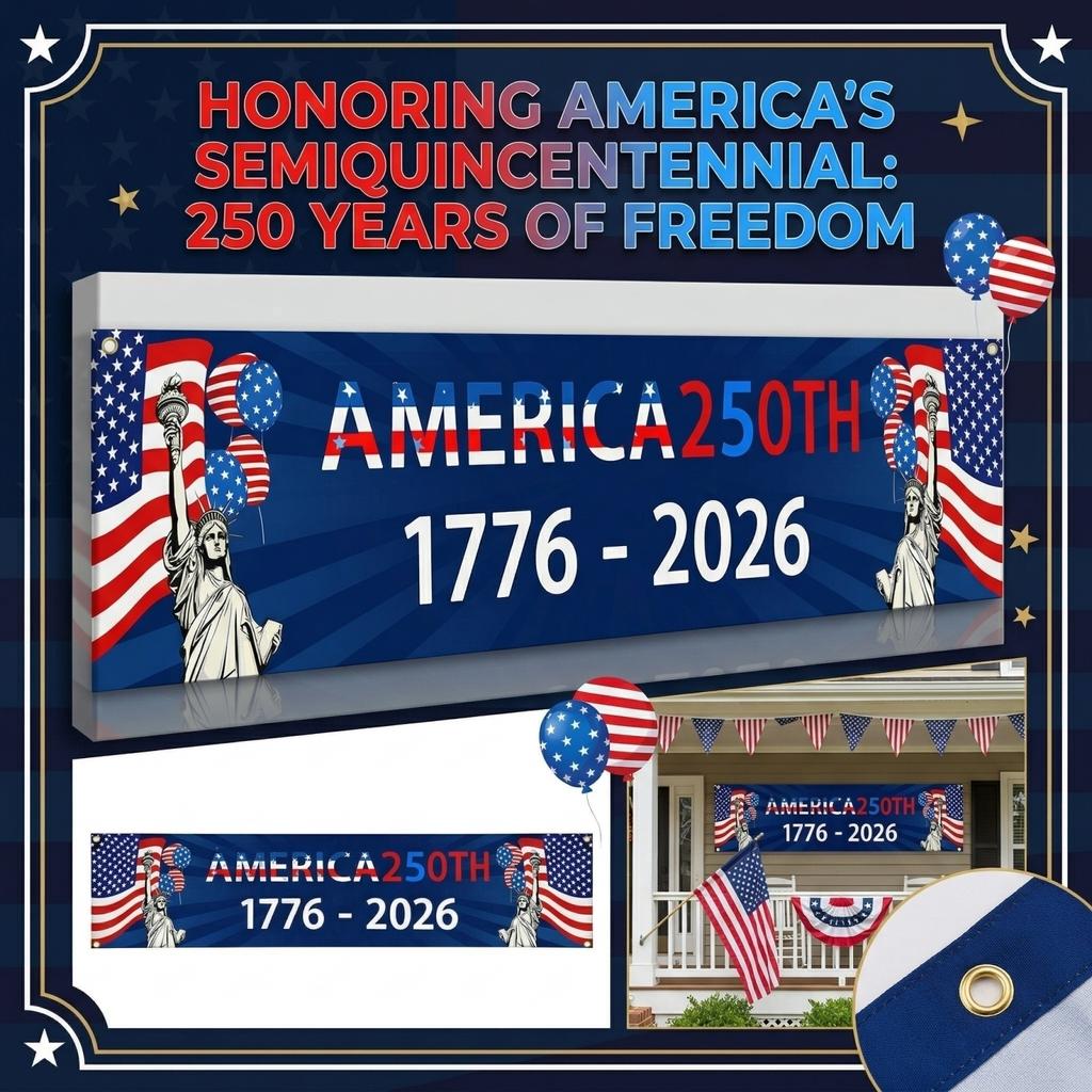 45*200cm Outdoor Porch Wall Banner Decoration For The 250th Anniversary Of The Founding Of The US