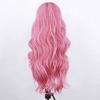 AIMEYA Pink Lace Wig Long Body Wave Side Part Synthetic Lace Front Wig Heat Resistant Synthetic Hair Daily Use Cosplay Wig