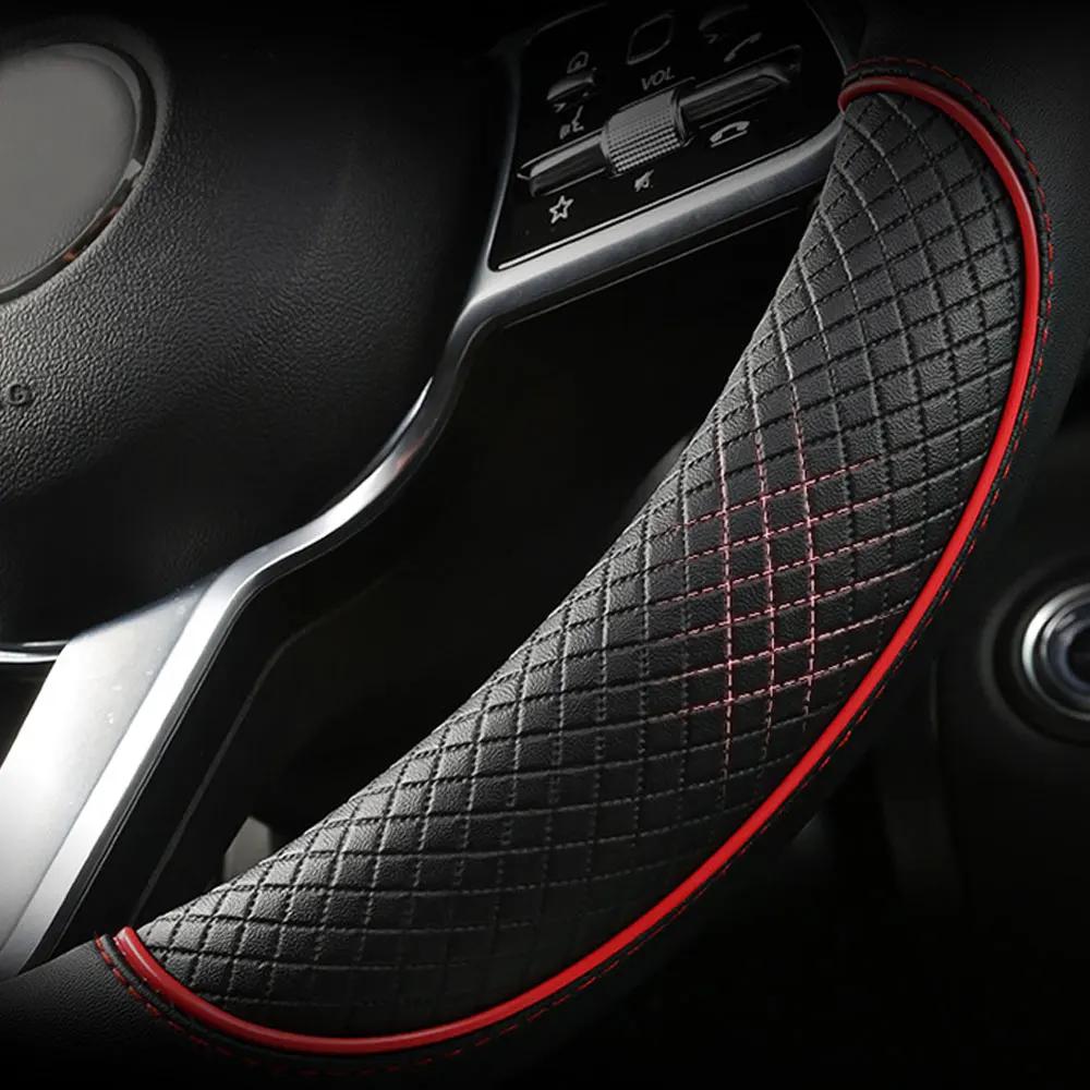 1Pc Universal Car PU Leather Steering Wheel Cover Universal Car Interior Decoration Protection Steering Wheel Cover Accessories