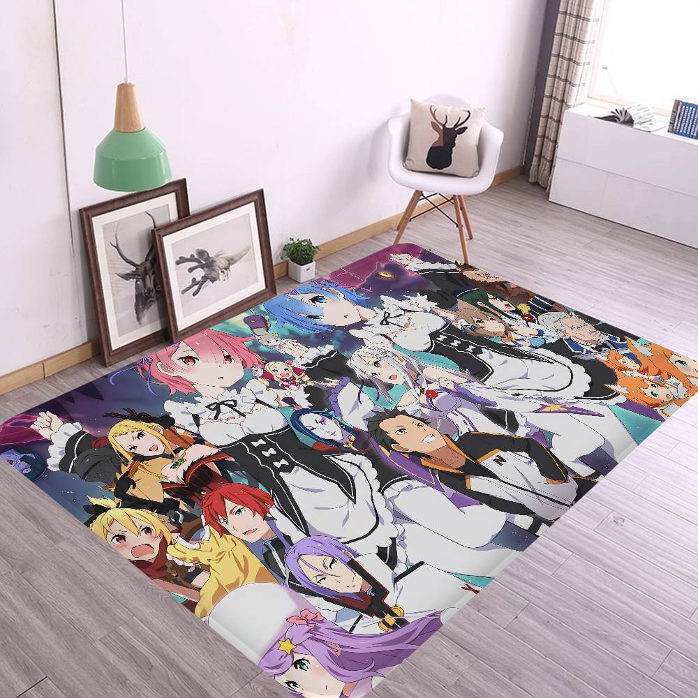 Anime RE ZERO Kitchen Mat Kids Room Bedroom Decoration Balcony Anti-Slip Doormat Living Room Alfombra