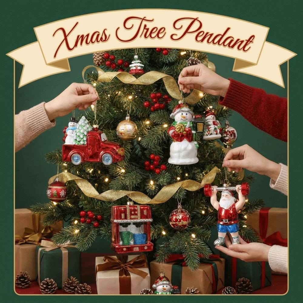 Colorful Christmas Tree Decoration Elderly Figure Holiday Hanging Pendant Christmas Gift
