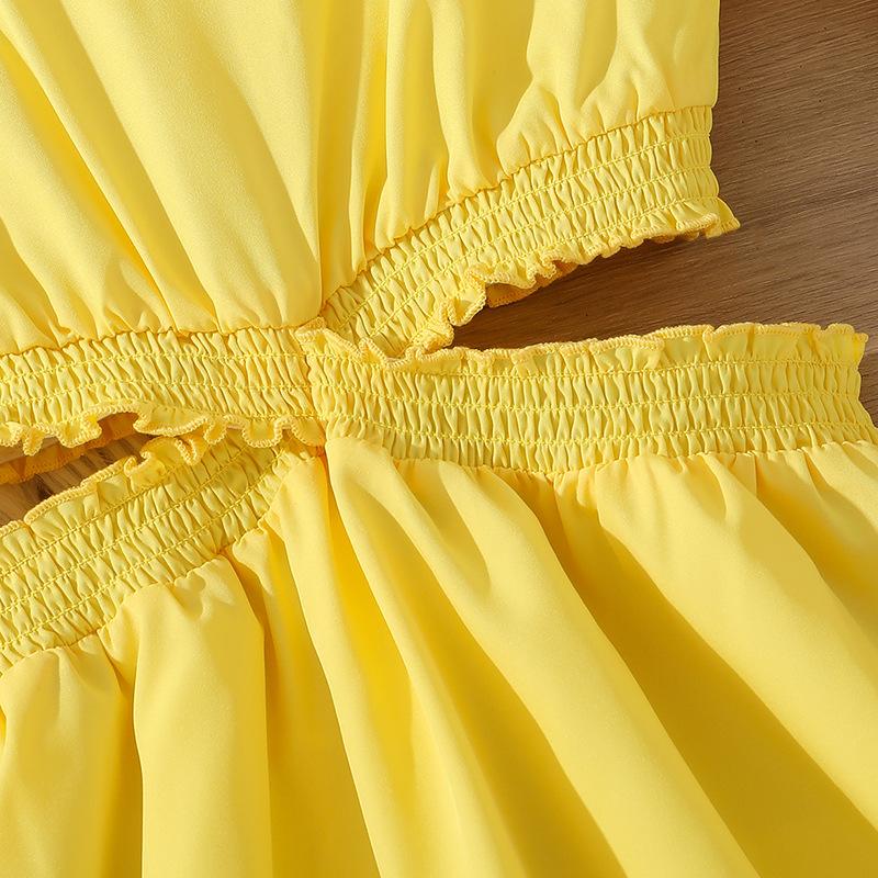 Girls Sweet Dress Fall Children Fashion Swing Long-sleeved Princess Dress