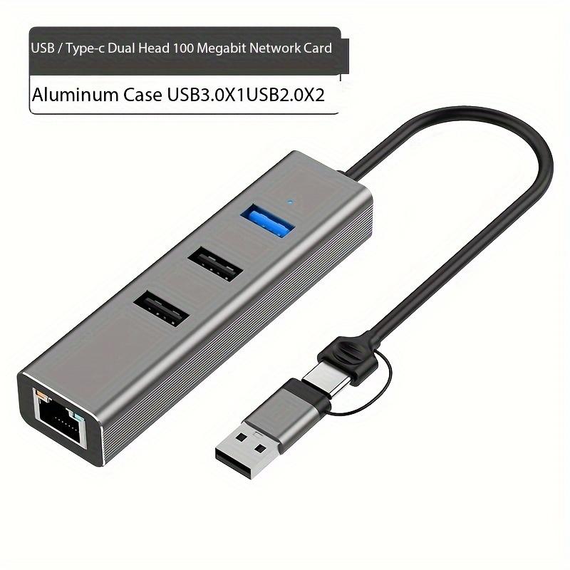 

Концентратор USB 3.0 с Gigabit Ethernet — портативный 4-портовый удлинитель для ноутбуков, ПК, Macbook — совместим с USB-накопителями, игровыми консолями, принтерами,