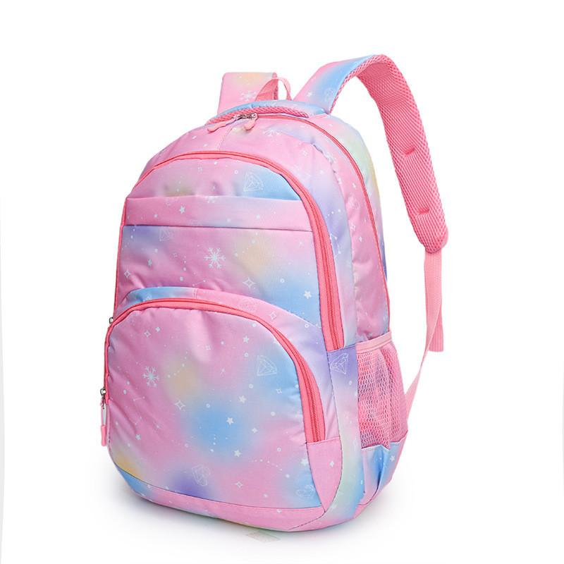 Starry Pattern Sky Student Backpack With Breathable Material For Boys And Girls