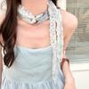 Lace Polka Dot Chiffon Scarf Thin Skirt Accessories Geometric Pattern Belt  Paired with Jeans