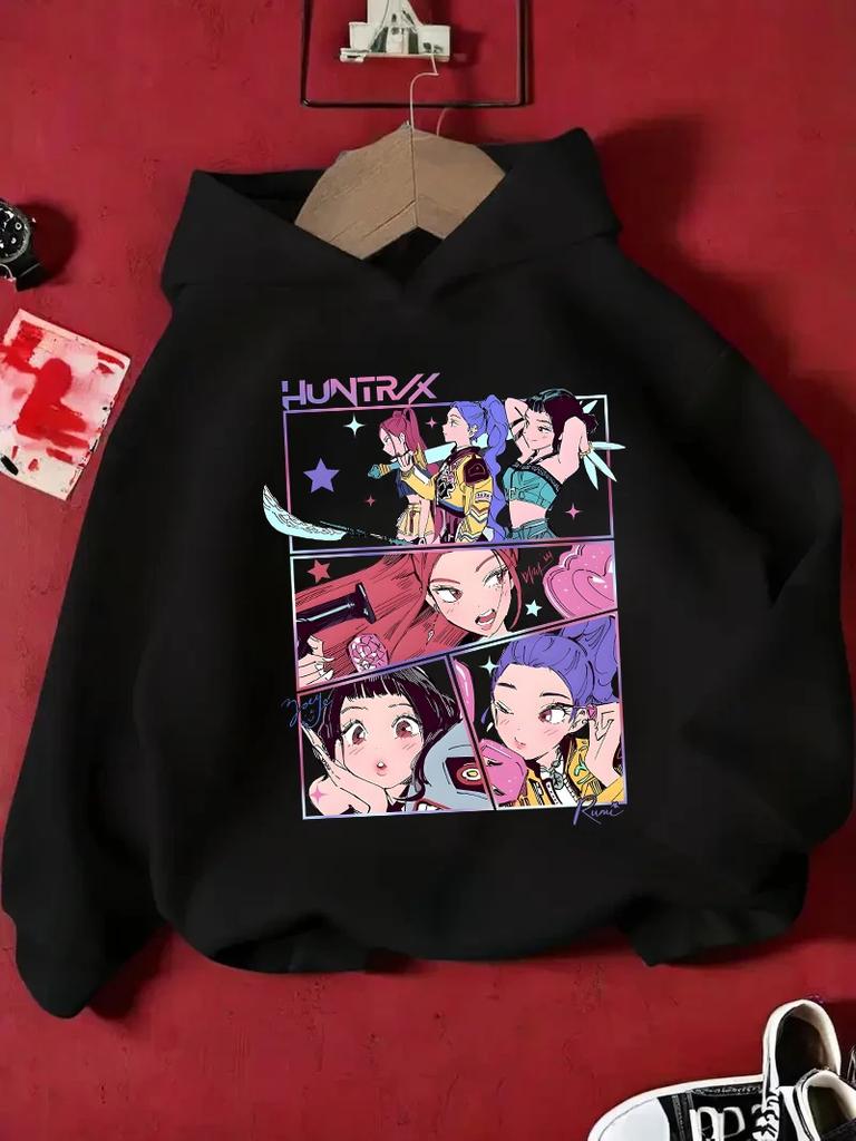 KPop Hunter Rumi Derpy Cartoon Girls Boy Hooded Sweatshirt Warm Children's Wave Fashion Casual Tops Casual Girls Clothing