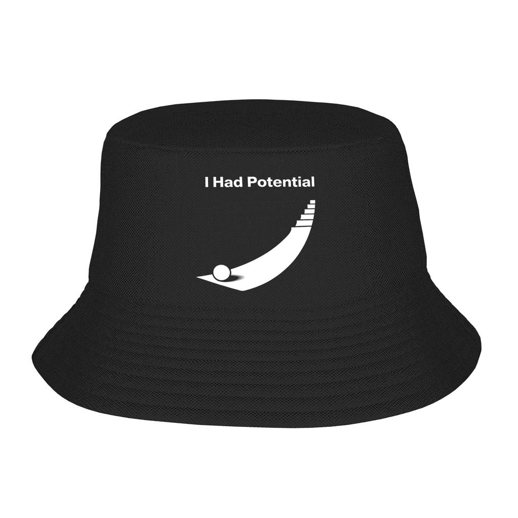 I Had Potential Bucket Hat For Unisex  FisherUnisex Hats Trendy Hunting Caps Foldable Streetwear Custom DIY Visor Hats