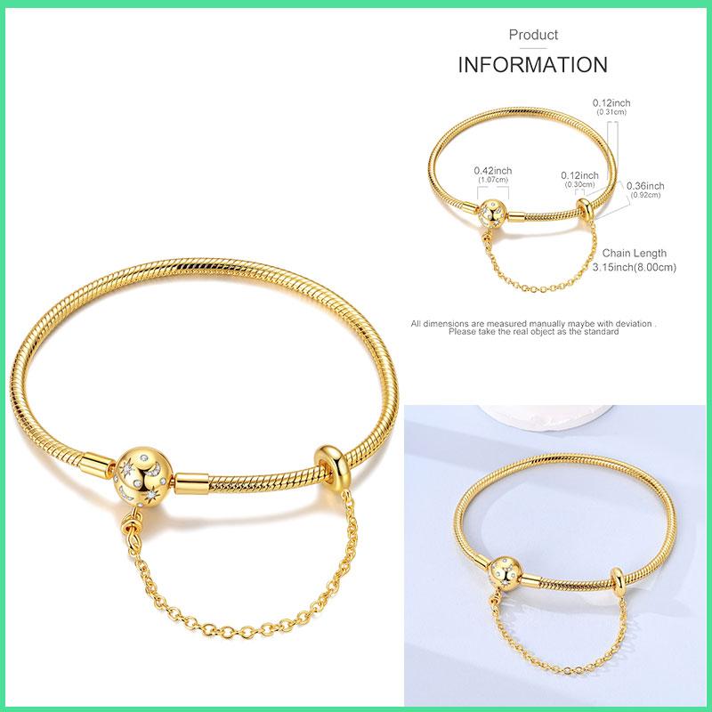 Golden Series Bracelet Original Bracelets Fit Charms Pendant Bead DIY Jewelry Gift