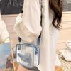 Transparent Crossbody Bag for Women PVC Transparent Candy Color Letter Fashion Shoulder Bag Jelly Bag Small Square Bag