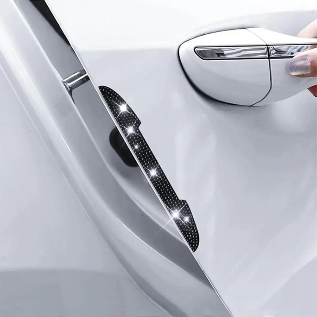 Car Door Edg Scratch-resistant Stickers Handle Car Rearview Mirror Protector Rhinestone Crystal Bling Decoration Sticker Decal