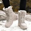 Winter outdoor couple large size snow boots wohigh-top velvet thickened hiking snow shoes