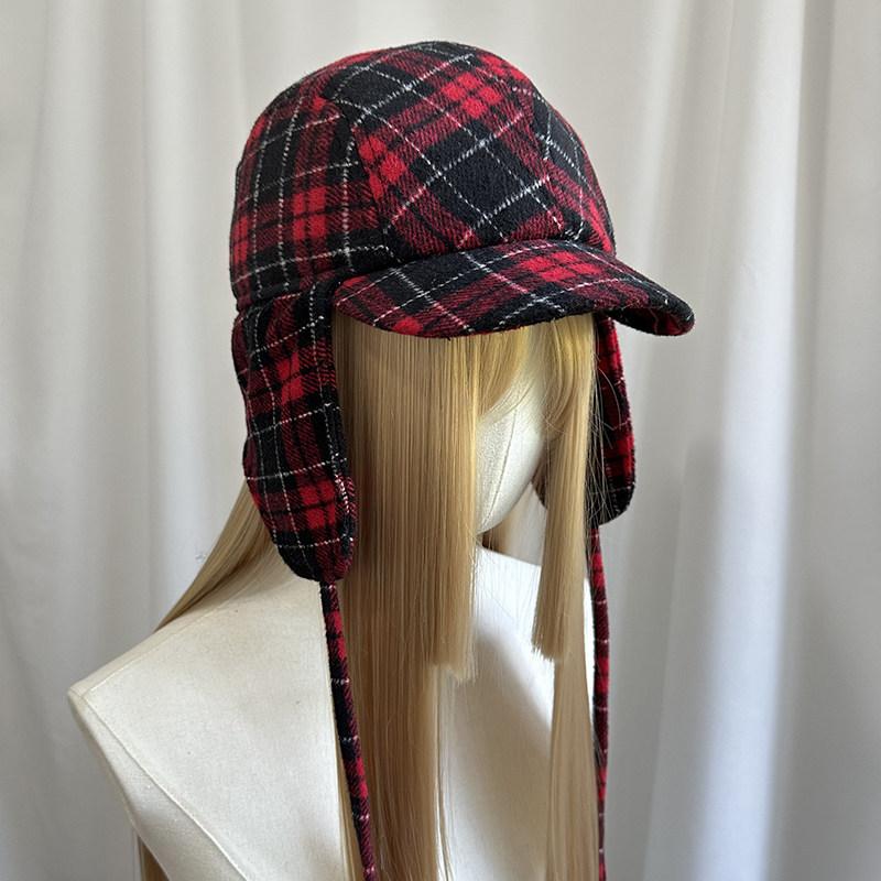 Women's New Winter Trapper Hat - Fashion Casual Plaid Earflap Cap Wide Brim Coldproof Outdoor Stylish Aviator Hat