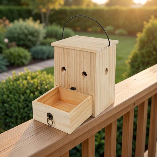 Carpenter Bee Trap for Outside Hanging Bee Trap Eco-Friendly Wooden Bee Trap for Safe Outdoor Wasp Control