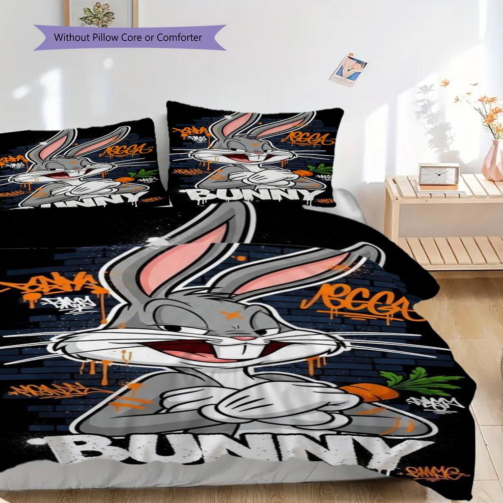 Looney Tunes Bunny Set Threepiece Set 1 Duvet Cover 2 Pillowcase Without Core Duvet Cover And Pillowcase Christmas Birthday Gift