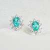 S925 Sterling Silver Paraiba Green Garnet Earrings for Women - Elegant and Versatile Fashion Accessory
