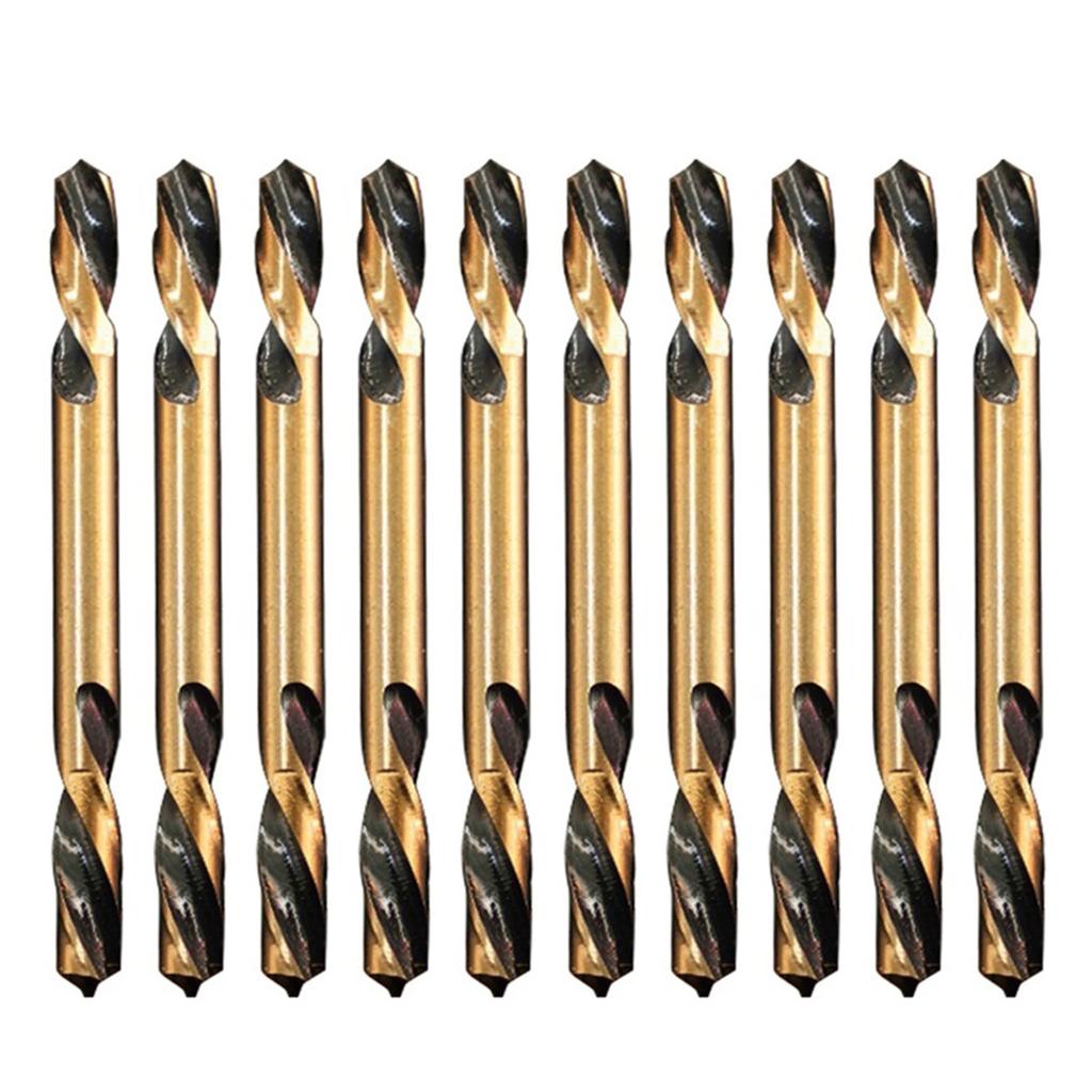 Set of 10 HSS Double Ended Auger Drill Bits for Stainless Steel Wood Aluminum Compatible with Hand Drills and Bench Drills