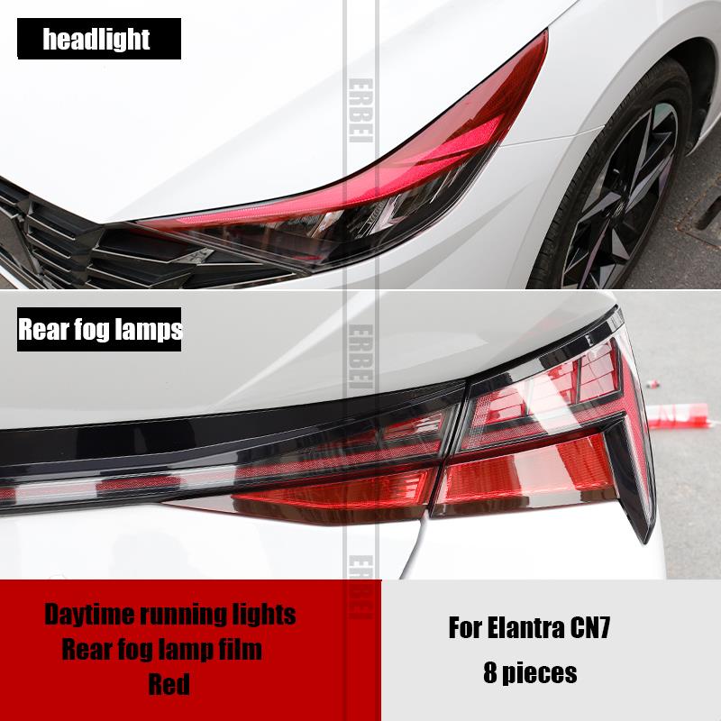 Modification color film decoration color of modern for Elantra Avante CN7 20 21 front daytime running light car tail fog lamp