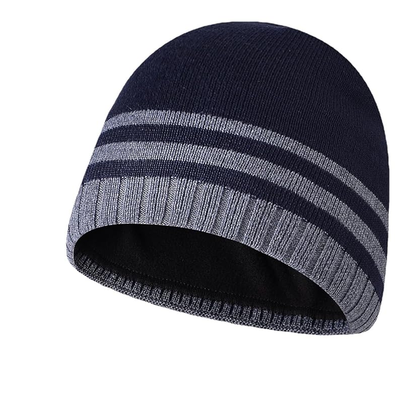 

[Lalagen] knit cap men s winter knit hat beanie Thick Cold protection elasticity knit watch border hat ribbed knit hat skiing snowboarding mountain