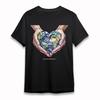 Women's Plus Size Soft Trend Classic T-Shirt Planet Heart Symbol Eco Art Tee USA