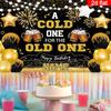 2D Flat Banner, 1 Customizable Banner for Name and Birthday Party, Polyester "The Older Generation Vs. The Younger generationDJH
