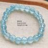 Natürlicher Blauer Topas Klare Runde Perlen Trendiges Unisex Armband Schmuck Party Geschenk 7mm 8mm AAAAAA