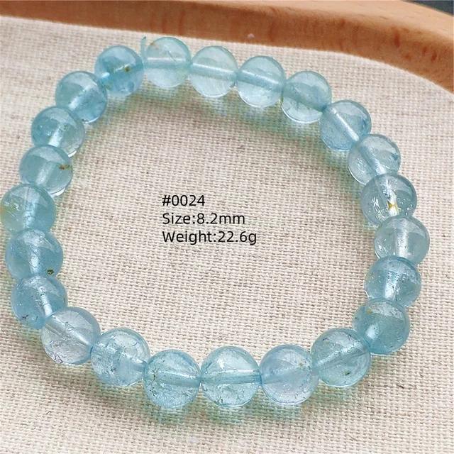 Natürlicher Blauer Topas Klare Runde Perlen Trendiges Unisex Armband Schmuck Party Geschenk 7mm 8mm AAAAAA