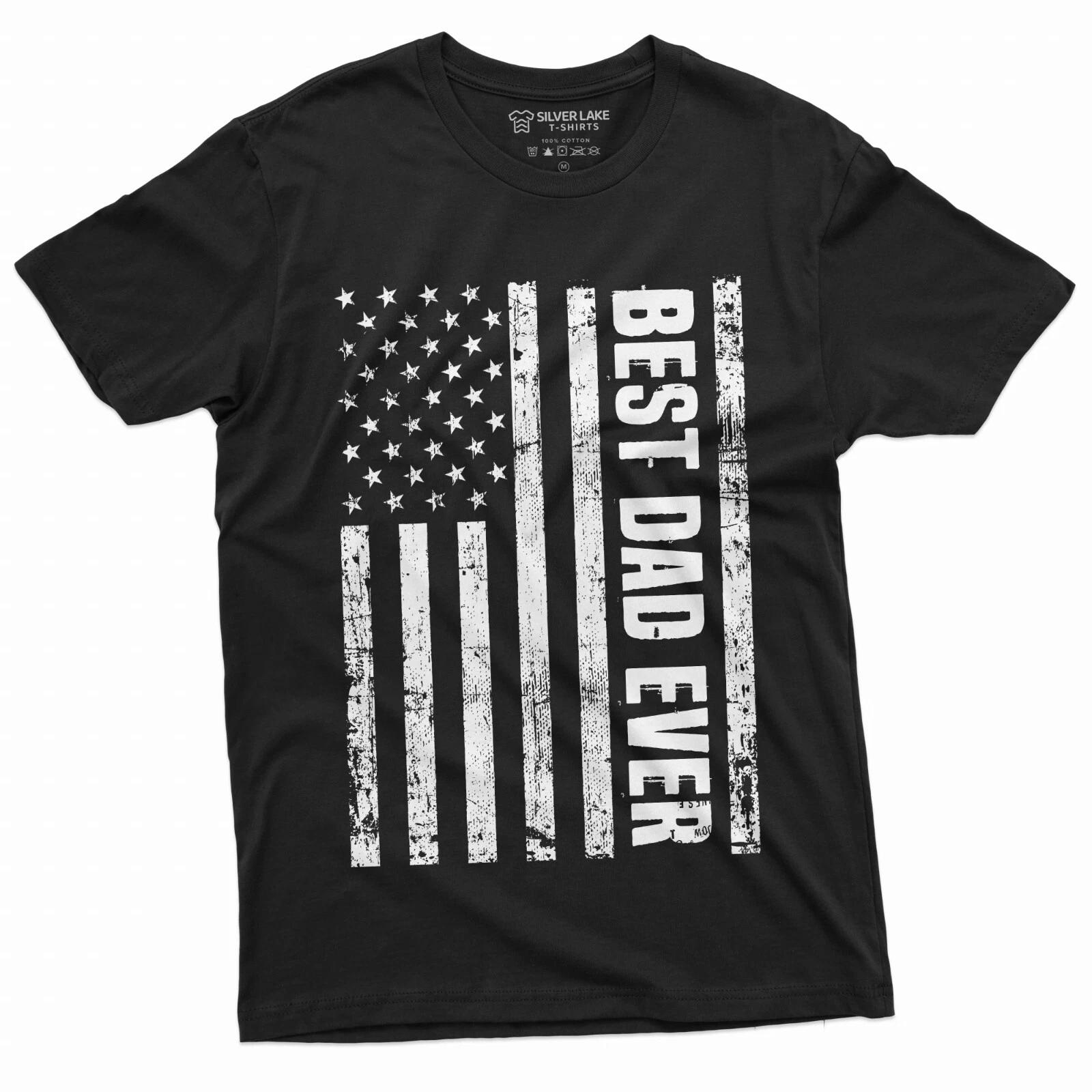 Best Dad Ever T-shirt Father s Day Daddy USA Patriotic Tshirt Flag Father shirt XXL