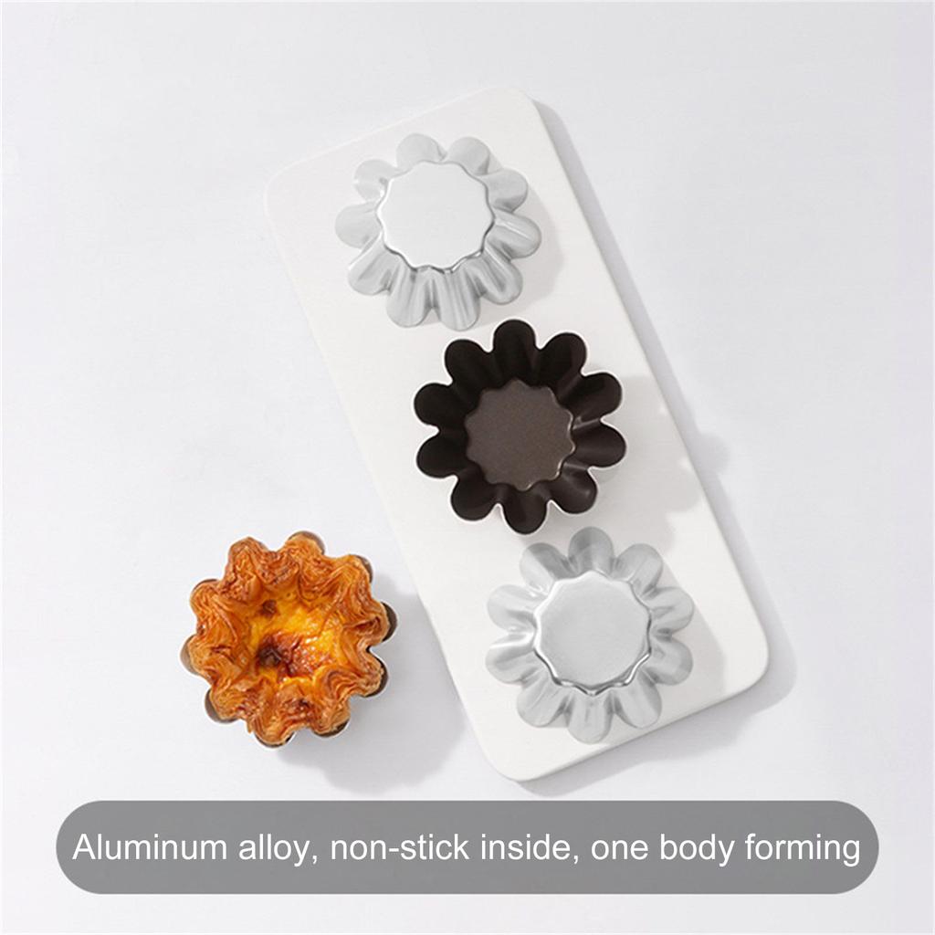 4Pcs Eggs Tart Molds Aluminium Small Tart Pans Small Cupcakes Cake Muffins Cookie Molds Bakings Cups for Bakings