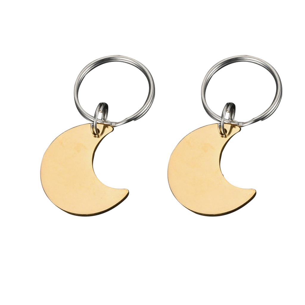 Personalized Engraved Stainless Steel Star And Moon Themed Pet Nameplate Ornaments For Cats And Dogs