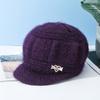Middle Aged Elderly Hat Winter.Mother's Woolen Hat Velvet Thickened Grandmother's Warm Knit Old Lady's Hats EMA