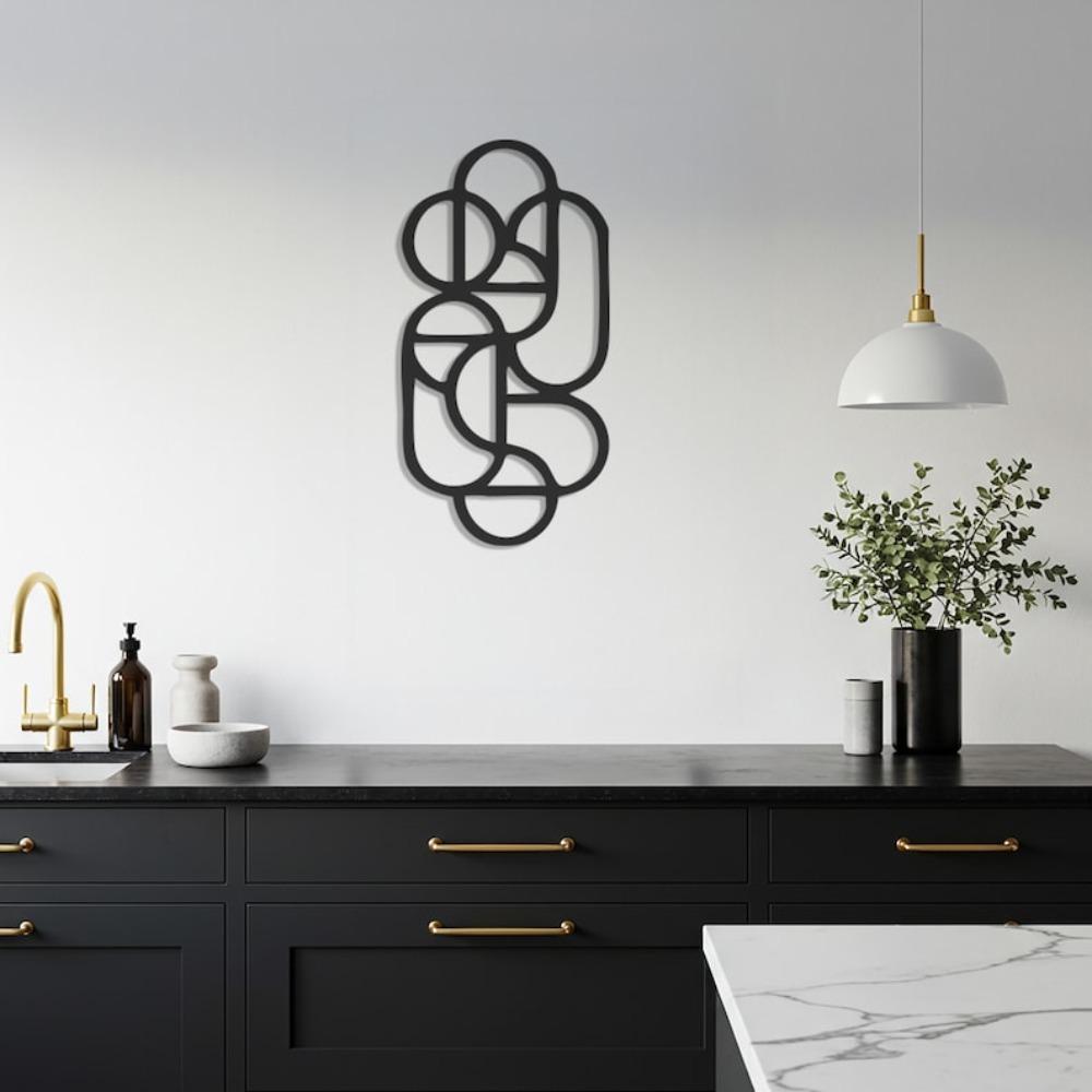 Modern Geometric Metal Wall Art Abstract Line Sculpture Minimalist Vertical Decor Home Office Gift