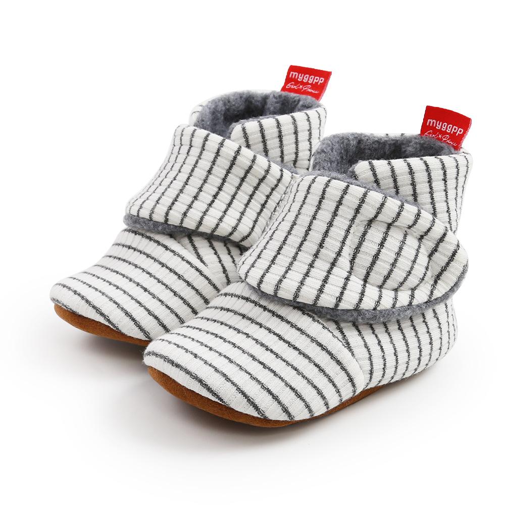 MYGGPP Autumn and Winter Striped Cotton Shoes Cotton Boots Baby Shoes Warm Shoes Baby Shoes Toddler Shoes