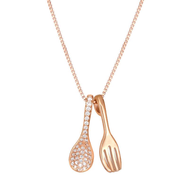 

Trendy Titanium Steel Necklace For Women Crafted With Dazzling Accents In Rose Gold And Platinum Rose Gold Necklace