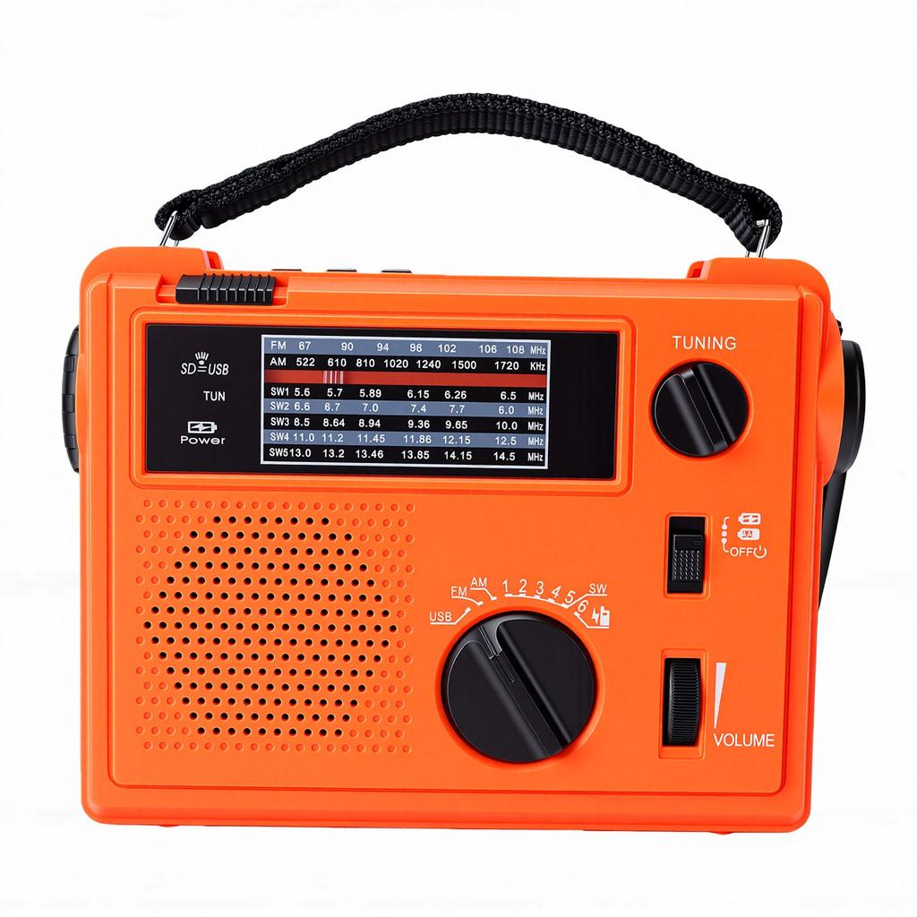 Emergency Weather Radio 2000mAh 7 Band AM FM SW Built in Speaker Portable Hand Crank Radio with Flashlight Phone Charger