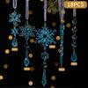 18-Piece Clear Acrylic Icicle and Snowflake Christmas Ornaments Set