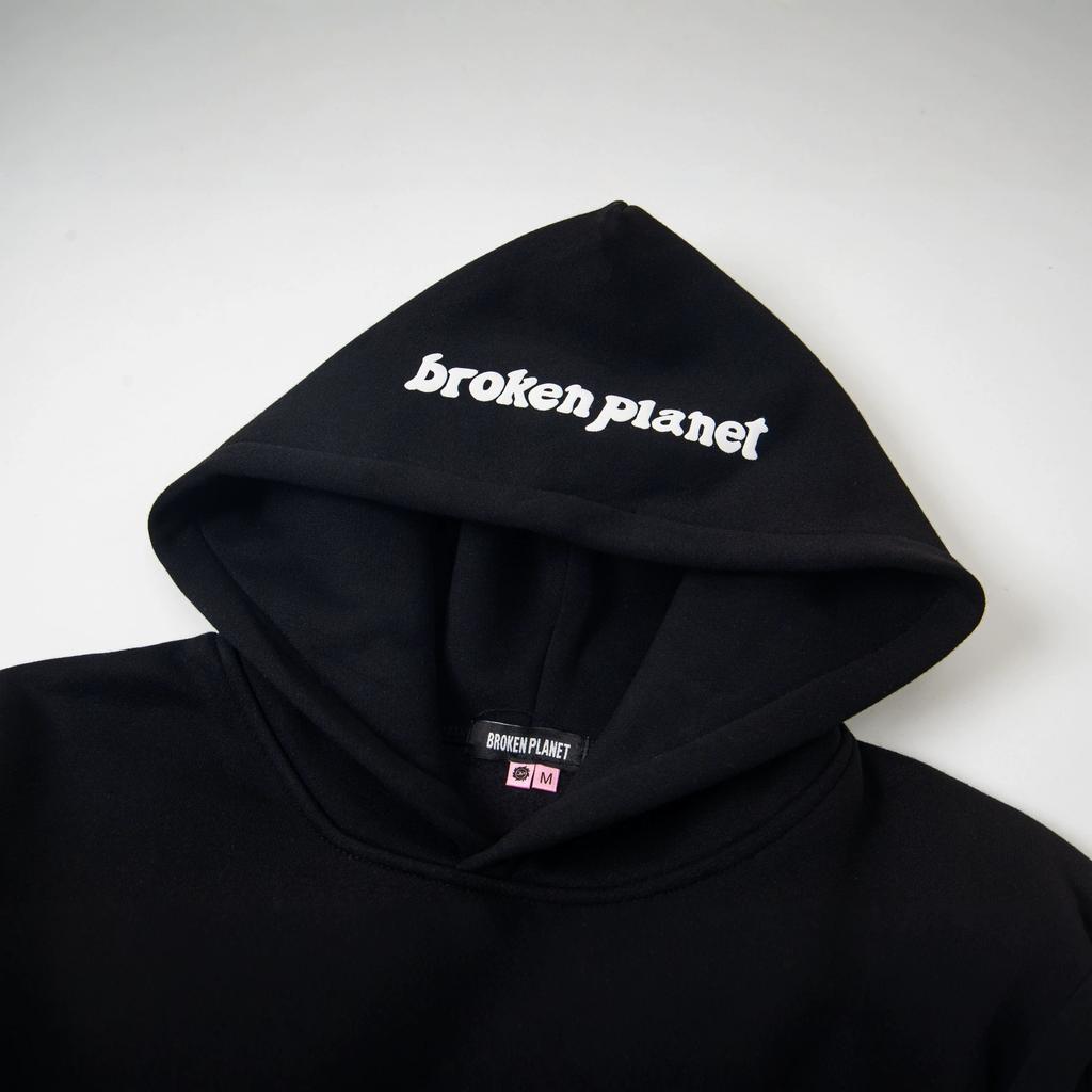 BrokenPlanet American Trend Foaming Print Fleece-Lined Loose Hoodie