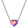 European American Stainless Steel Peach Heart Initial Pendant Necklace