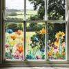 Adesivo statico floreale colorato bifacciale, adesivo con fiori impermeabili, adesivi primaverili per finestre in vetro, porte, casa, ufficio