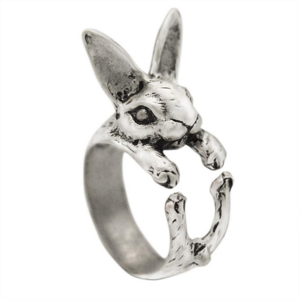 Sweet Lovely Rabbit Open Rings For Women Cute Animal Jewelry Charm Gothic Punk Rabbit Knuckle Finger Rings Fashion Jewelry Gifts
