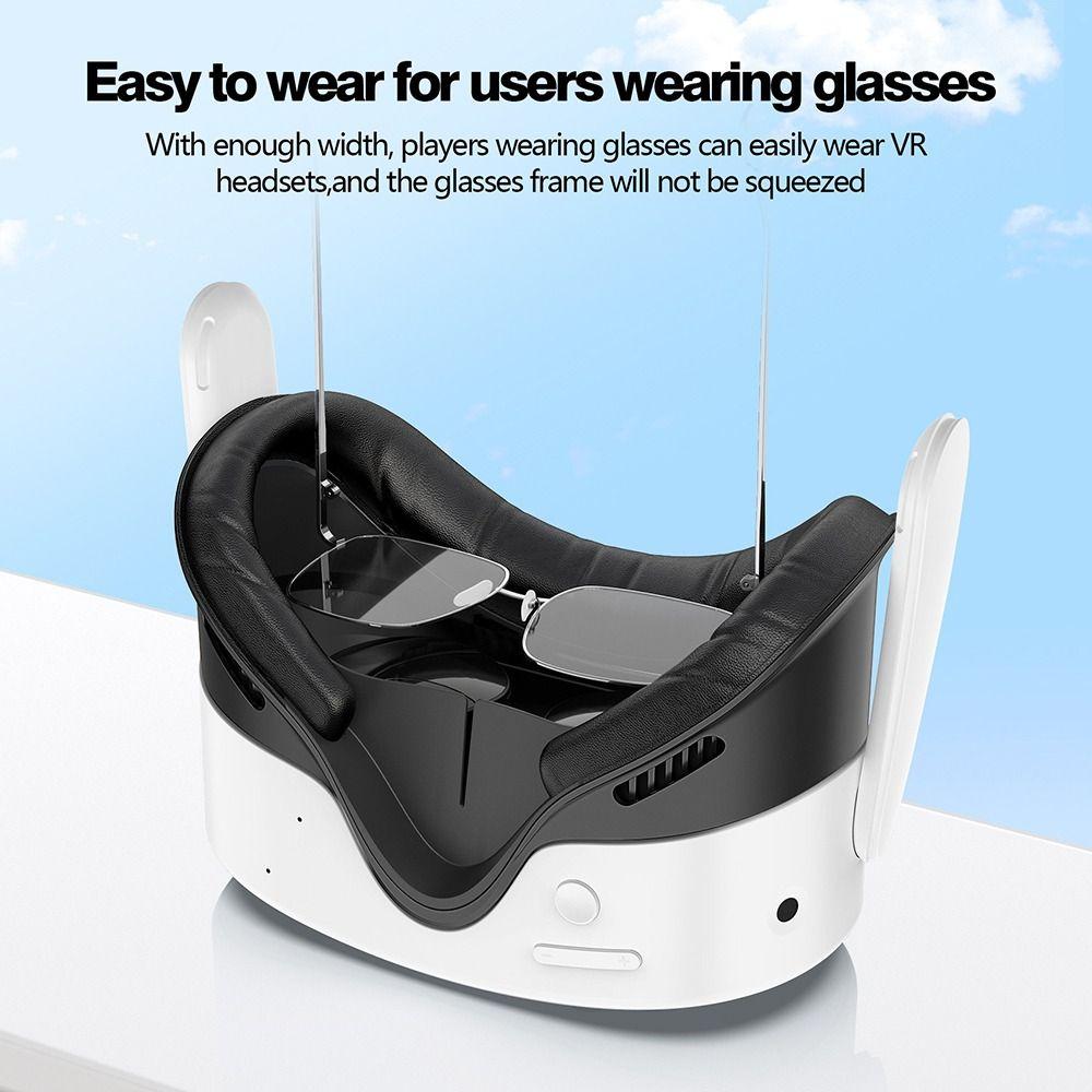 PU Leather Face Mask 3-in-1 Facial Interface Bracket Replacement Kit for Meta Quest 3S