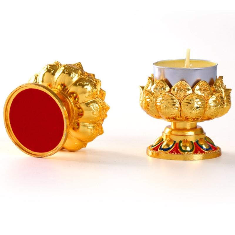 Butter Lamp Holder Coppers Candlestick Candle Holder Iron Lamp Holder Lotuss Buddhas Lamp Base