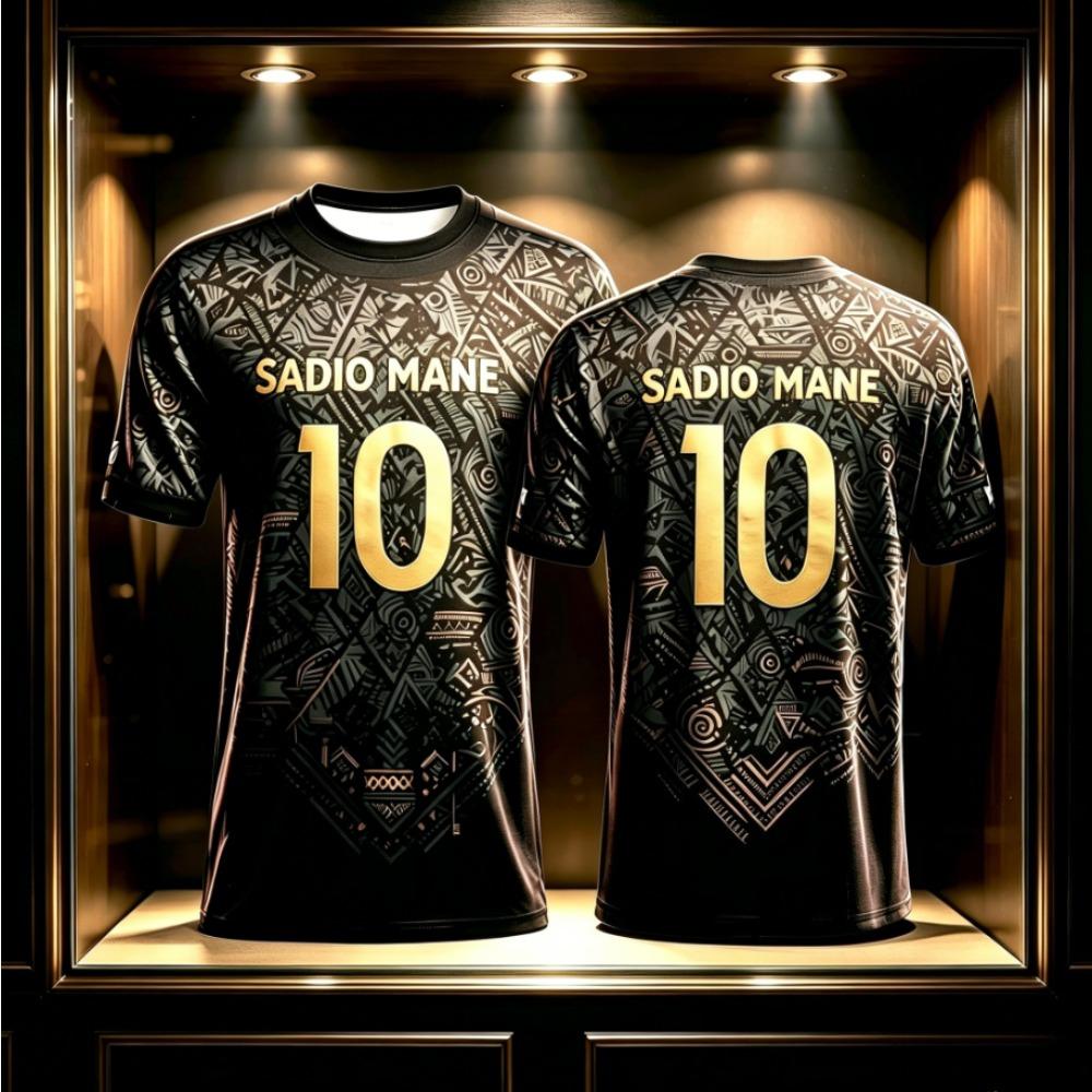 Maglia Calcio Senegal Estiva Nuova T-shirt Stampata 3D Traspirante Asciugatura Rapida Allenamento Genitore-Figlio Esterno T-shirt da Uomo