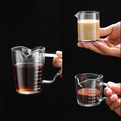 70/150Ml Width Milk Cup Glass With Scale Heat-Resistant Glass Measuring Cup Jigger For Espresso Coffee Double-Mouthed Ounce Cup