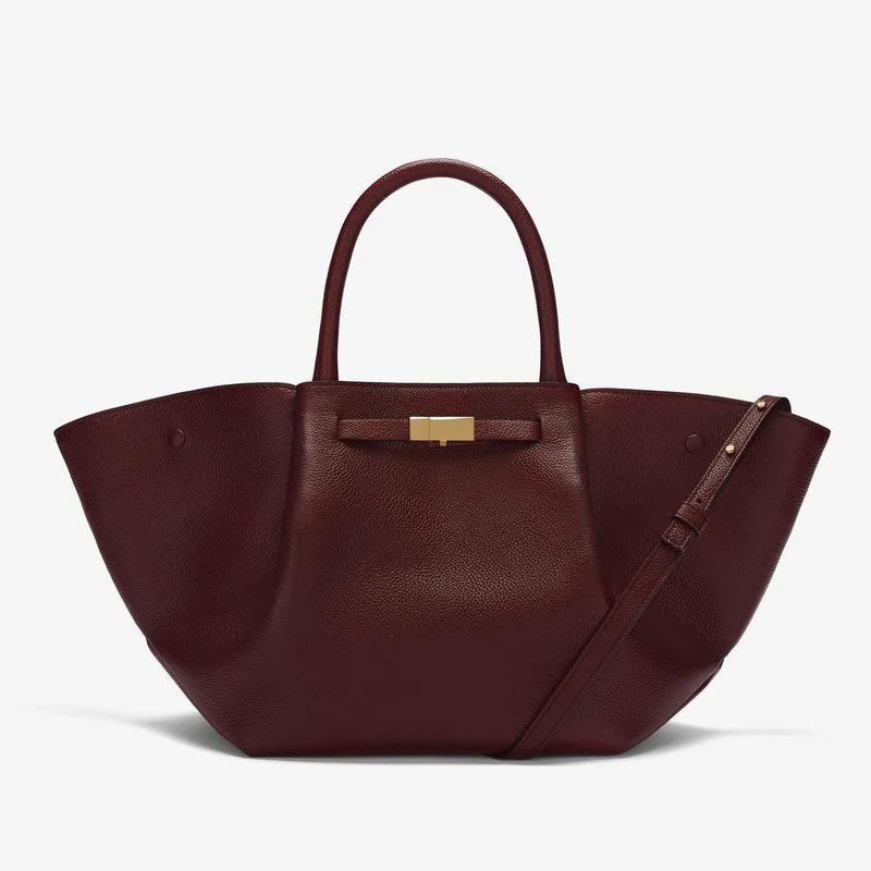 Demellier wing bag leather shoulder portable tote bag premium sense women's bag large capacity commuter dumpling bag