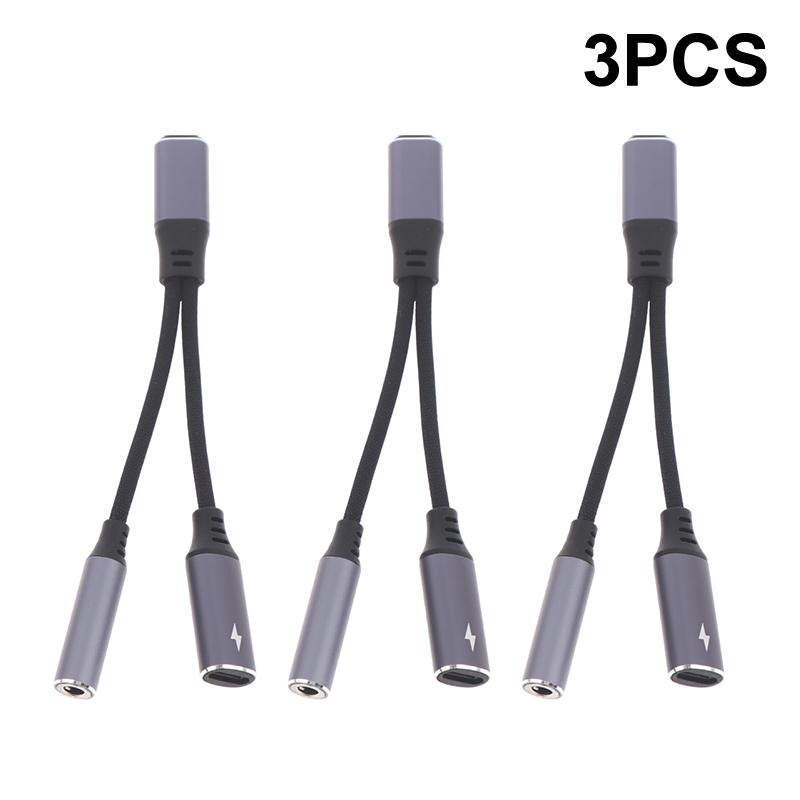 2 In 1 Usb C To 3.5Mm Headphone And Charger Adapter Pd 60W Quick Charging Cable Aux Jack Adapter For Mobile Phone Pad