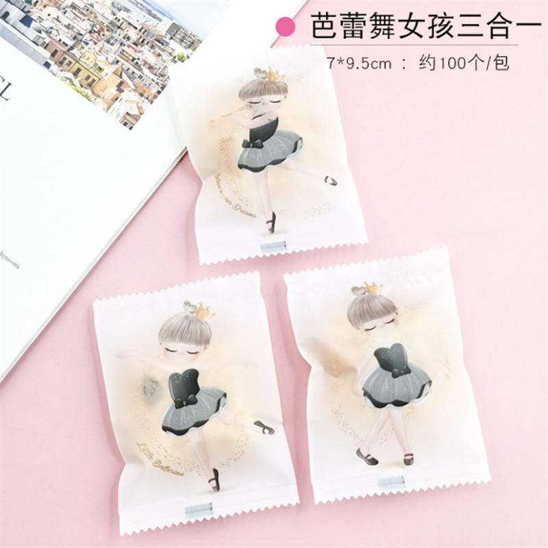 100Pcs 7x10cm Plastic Baking Packaging Biscuit Cookie Candy Machine Sealing New Year Christmas Party Gift Bags