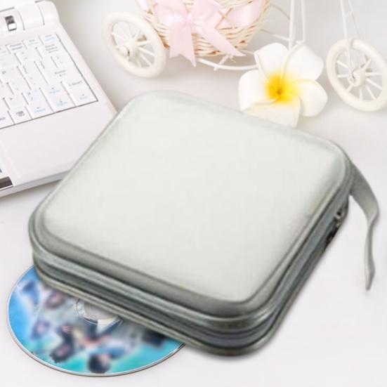 Portable Compact Disc Case 40 Discs Protective Sleeves Large Capacity Zipper Scratch-proof Dustproof DVD Wallet Organizer Bag